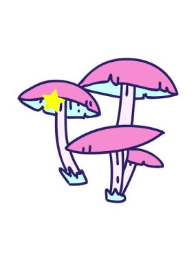 Parıldayan yıldızlar çizgi film mantarlarının vahşi ve özgür büyümesini etkiler.