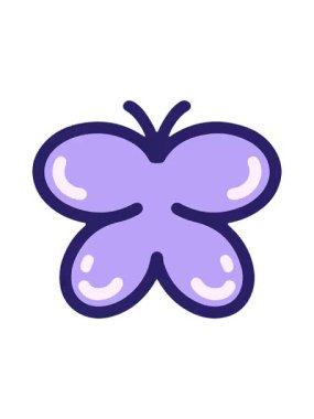 Basit sevimli bir kelebeğin canlandırma efektini piksel yap