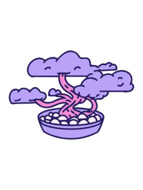 bob and pause animation of A traditional japanese bonsai tree design