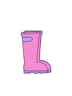 blinking radial lines animation of cartoon wellington boots