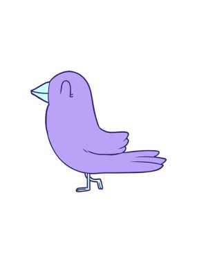 Dikkat çekici retro çizgi film sevimli bir kuş karikatürü