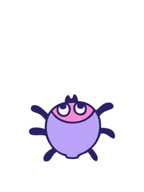 El hareketlerinin hareketli animasyonu çizgi film böceği.