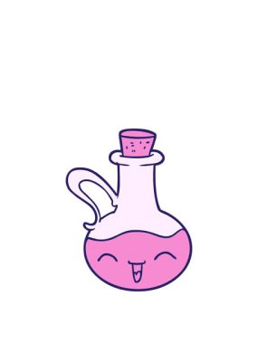 Çizgi film karakteri zeytinyağı şişesinin animasyonunu genişletiyor.