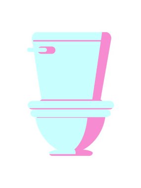 Bir tuvaletin düz renk çiziminin basınçlı canlandırması