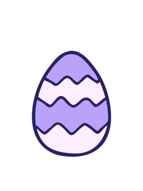 Yanıp sönen radyal çizgiler karikatür boyalı paskalya yumurtasının animasyonu