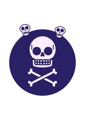 Bir kafatasının sembolik dövme tasarımının kafatası animasyonu