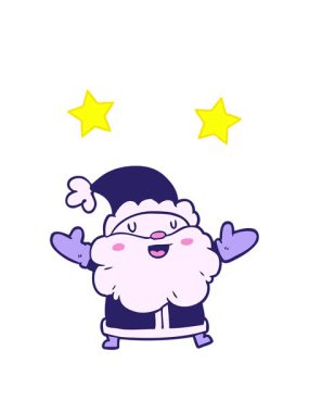 dönen yıldızlar çizgi film Noel Baba tasarımı animasyonu