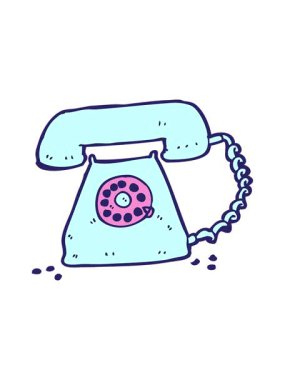 Çizgi film retro telefonunun hareketli animasyonu