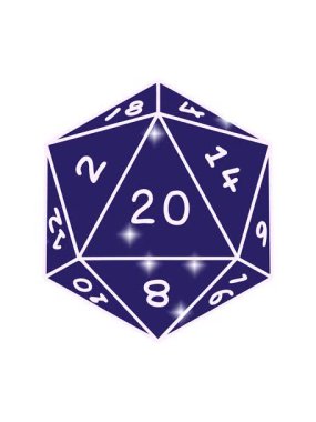 Parıltı etkisi doğal 20 D20 zar atışının animasyonu