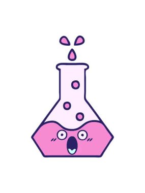 shivering motion animation of cute cartoon of a science beaker