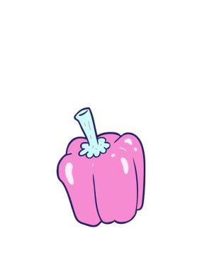 rise and float animation of cartoon fresh organic pepper