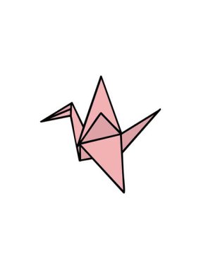 Japon katlanmış kağıt origami vincinin satış animasyonu