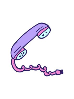 Çizgi film karalama telefon ahizesinin canlandırma efektini görüntüle