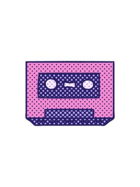 Radyoaktif parlayan karikatür karalaması retro kaset kaseti