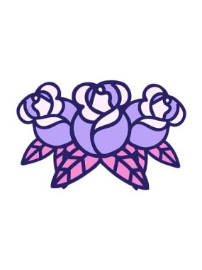 Bir buket çiçeğin eski dövme görüntüsünün titreşimli hareketli animasyonu