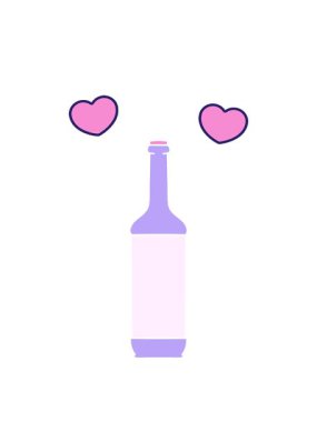dönen kalpler el animasyonu çizilmiş tuhaf çizgi film şarap şişesi