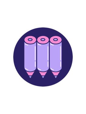 Renkli kalemlerin dövme stili resminin bölünme etkisi canlandırması