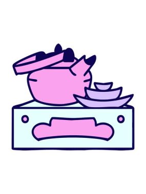 Yeni demlenmiş Japon çaydanlığının neon ışık efekti animasyonu