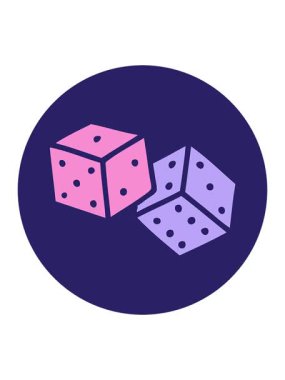 Şanslı zarların ikonik dövme stili görüntüsünün basınçlı canlandırması