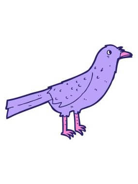 Sevimli çizgi film karakteri kuşunun hareketli animasyonu