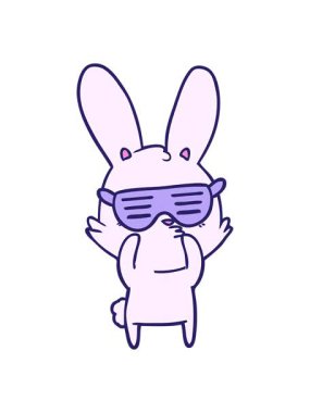 meraklı tavşan tasarımının hareketli animasyonu