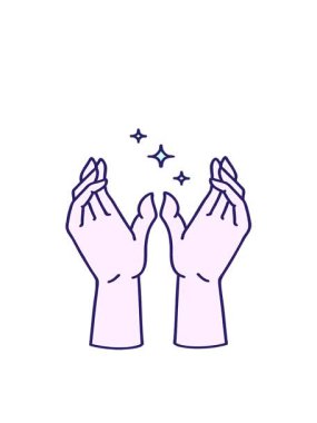 Dövmenin hareketli animasyonu geleneksel el uzanma tarzında