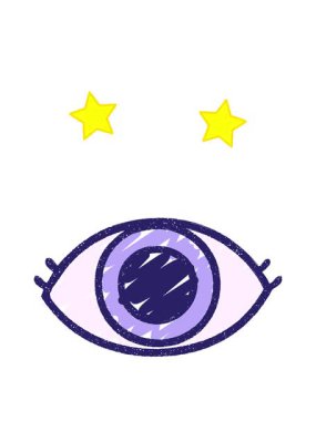 dönen yıldız animasyonu Göz Sembol Tebeşiri Çizimi