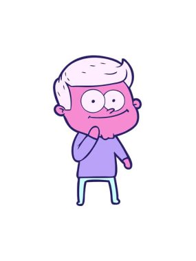 Çizgi filmdeki mutlu adamın hareketli animasyonu.