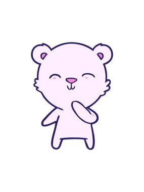 Tatlı bir kutup ayısı neon çizgi filminin dönen hareketli animasyonu