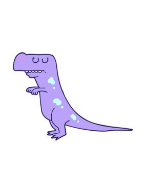 Bir dinozor karikatür elementinin titreşimli hareket animasyonu