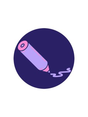 Renkli bir kalemin dövme stili resminin yıldız patlaması etkisi canlandırması