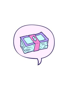 Konuşma baloncuklu çizgi film yığınının göz alıcı satış animasyonu