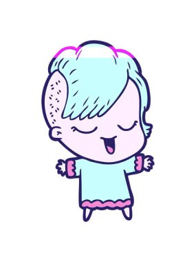 Mutlu çizgi film kızlarının animasyonlarını canlandırın.