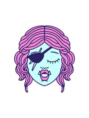 Serseri karakter yüzünün dönen hareket animasyonu