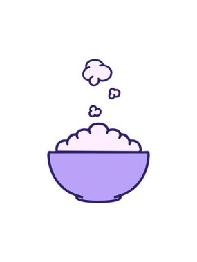 Basit bir kasedeki kızgın pirincin hareketli animasyonu.