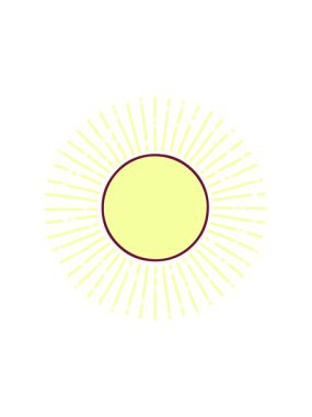 Parlak renkli güneşin ikonik dövme şeklindeki görüntüsünün dikkat çekici animasyonu