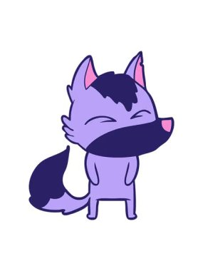 Çizgi film kurtlarının somurtmasının hareketli animasyonu