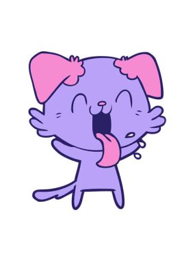 Çizgi filmdeki nefes nefese bir köpeğin hareketli animasyonu