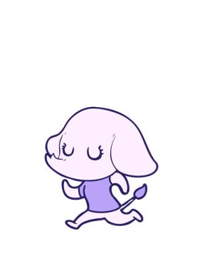 Tatlı bir fil çizgi filminin animasyonunu uzatıyorum.