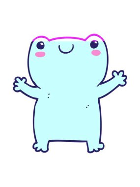 Sevimli kurbağa çizgi filminin animasyonunu aç.