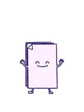 Ofis Kağıt Tebeşir Çiziminin zıplama hareketi animasyonu