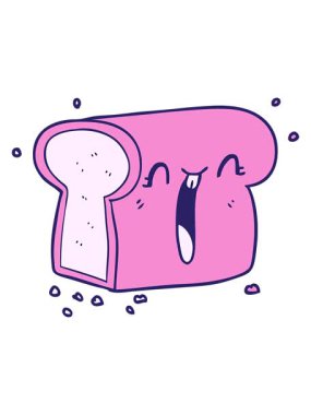 Çizgi filmin hareketli animasyonu gülen somun ekmeğin