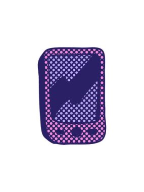 Kırmızı bir cep telefonunun karikatür karalamalarının hareketli animasyonu