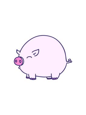 El çizimi çizgi film domuzunun hareketli animasyonu