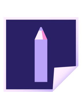 mor renkli kalem grafik vektör illüstrasyon kare etiketinin hareketli canlandırması