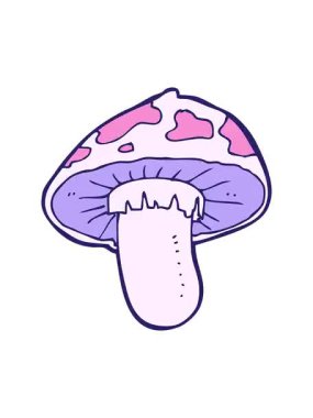 Karikatür mantarının titreyen hareketi.