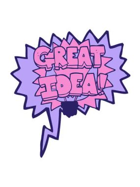 Konuşma baloncuğu çizgi filmi Büyük Fikir 'in titreşimli hareket animasyonu