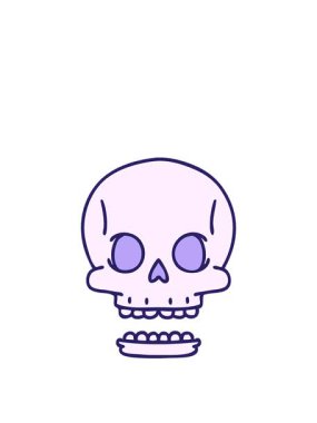 Bir cadılar bayramı kafatası karikatürünü büyütüyorum.