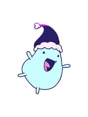 Kawaii fasulyesinin Noel karikatürünün animasyonunu aç.