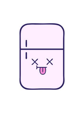 Buzdolabının sevimli çizgi filminin dikkat çekici animasyonu.